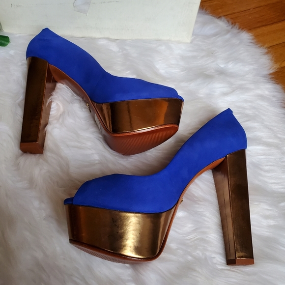 🔥 NIB SCHUTZ Peep-toe Platform Pumps/ Heels, 7.5 - Picture 8 of 16